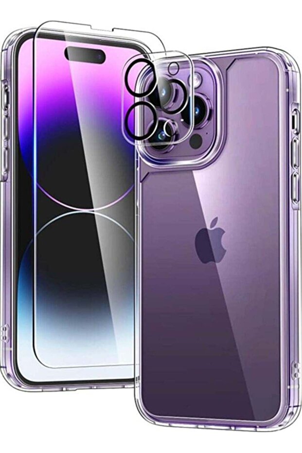 iPhone 14 Pro Max Phone Case, 5-in-1 Clear Case with 2 Screen + 2 Camera Protectors, Military-Grade Drop Protection