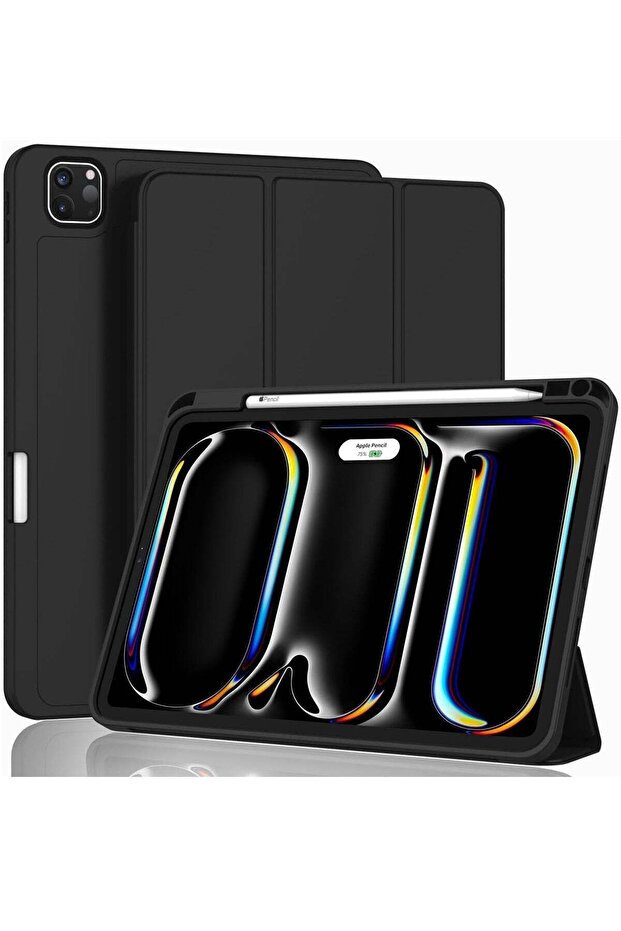 2024 iPad Pro 11" Case (M4, 5th Gen) - Smart Case with Pencil Holder, Touch ID Support, Auto Wake/Sleep Function (Black)