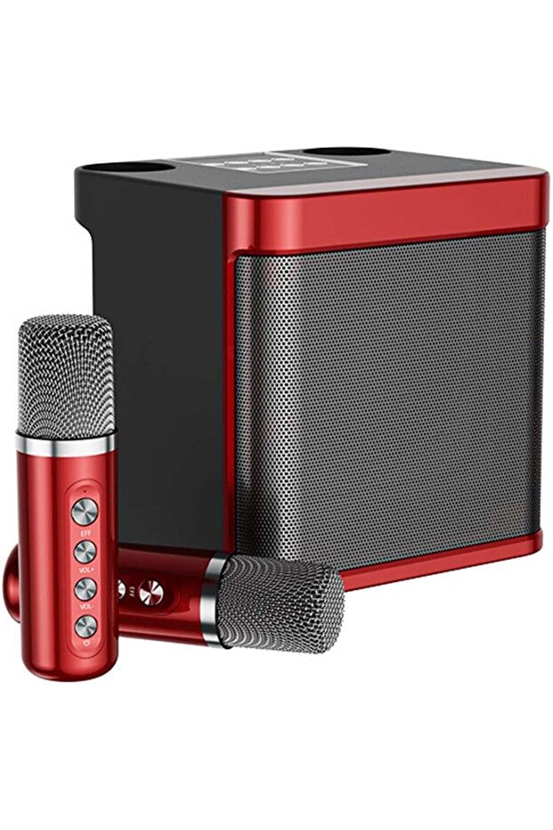 Set Bluetooth Speaker with Microphone 5.0 USB Charging Wireless Speakers for Smart TV Red