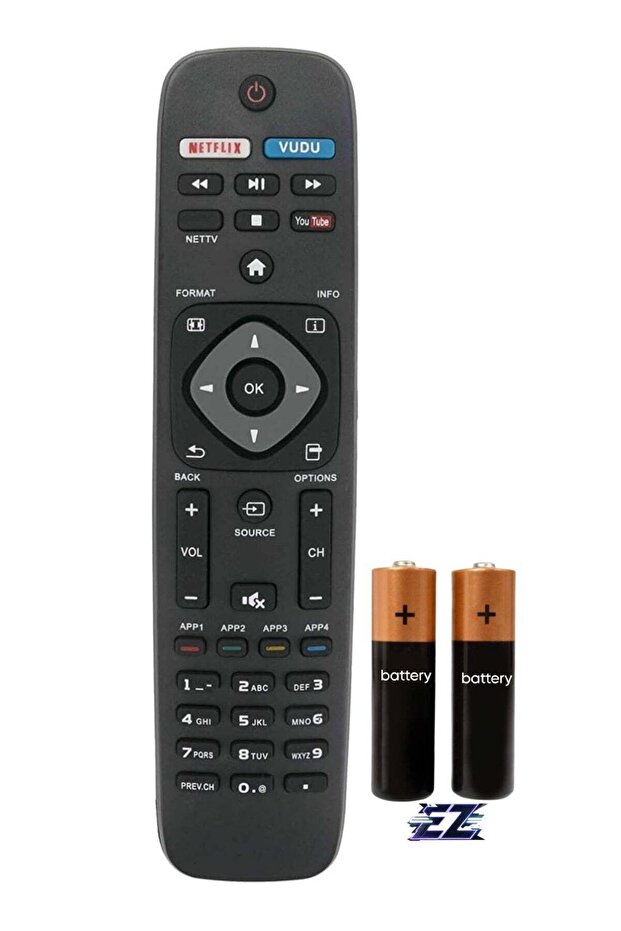 New Replacement Remote Control for Philips Smart TVs with battery