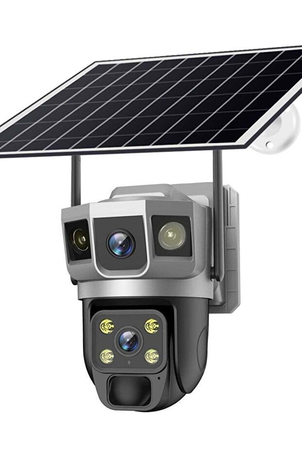 3-Inch 200MP Dual-Lens 360° 4G Wireless Security Camera with Solar Power, Low-Light Night Vision, Dual-Light Source, Motion Sensor Monitoring for Indoor and Outdoor Use