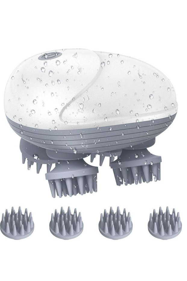 Electric Pet Massager for Dogs and Cats, Electric Scalp Massager with 4 Rotating Massage Heads