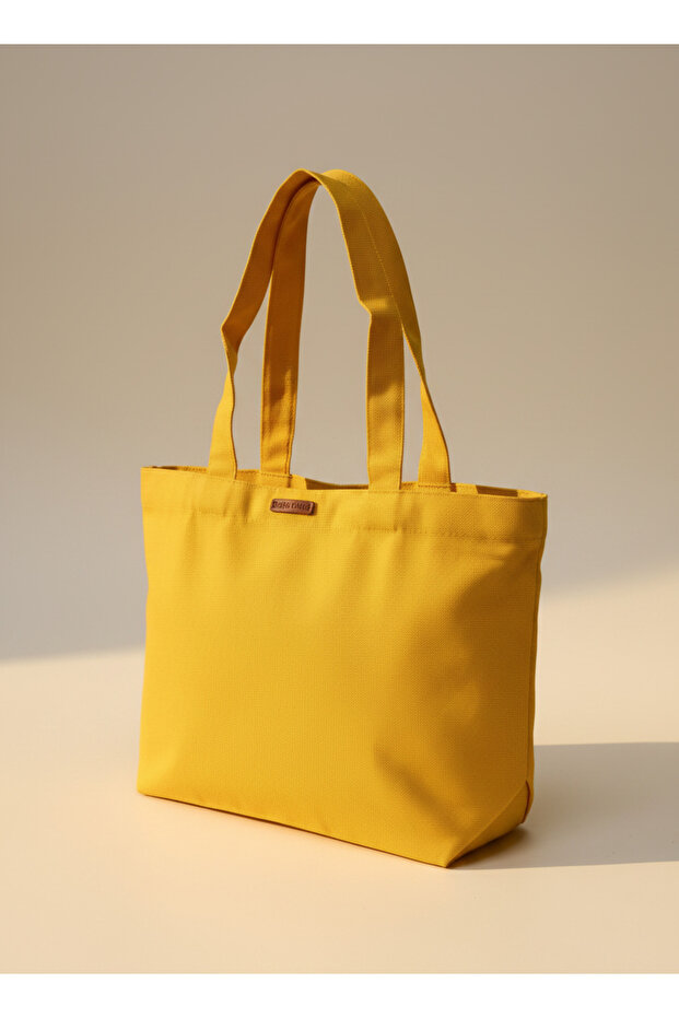 Minimalist Golden Yellow Canvas Tote Bag