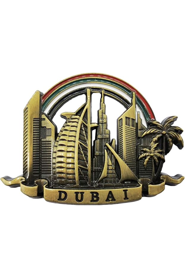 3D Dubai UAE Refrigerator Magnet Souvenir Metal Collection, Dubai Fridge Magnet Gift Magnetic Sticker Home Kitchen Decoration