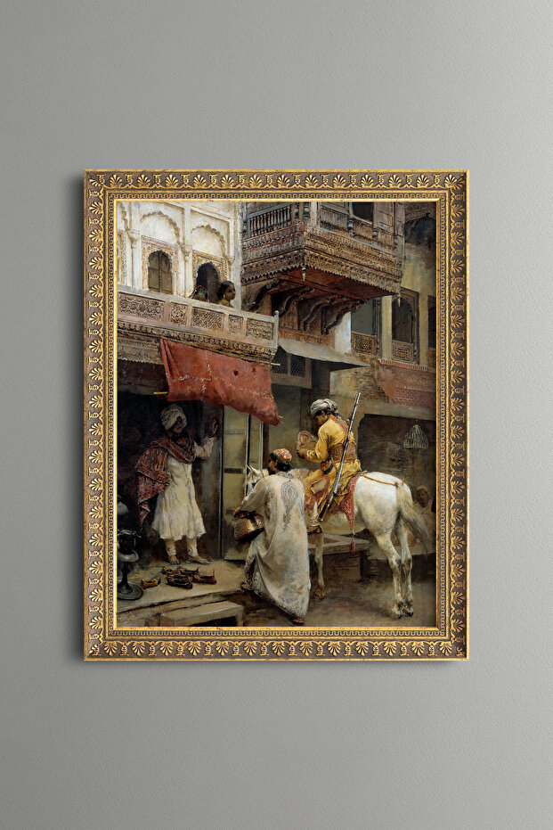 Street Scene in India - Vintage Patterned Painting - Fine Model