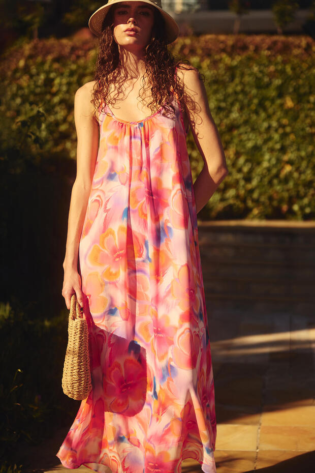 Patterned Lined Chiffon Jile - 3