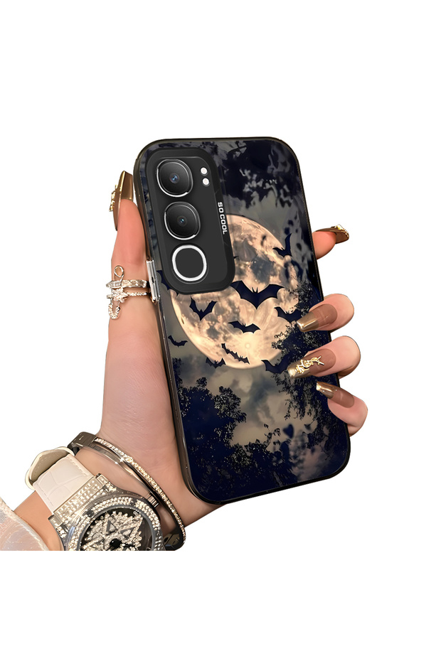 Vivo Y19S Compatible Silicone Edge Hard Back Case Couple Phone Case Evening Patterned