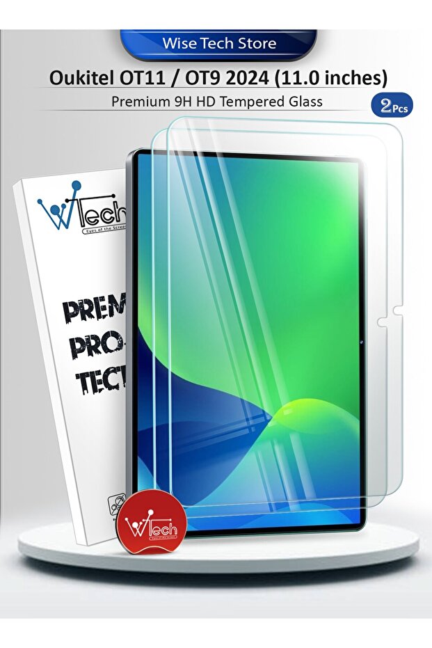 Oukitel OT11 / OT9 2024 11.0 inches Premium Series Curved Edges 9h HD Full Cover Tempered Glass 2 Pack - Clear