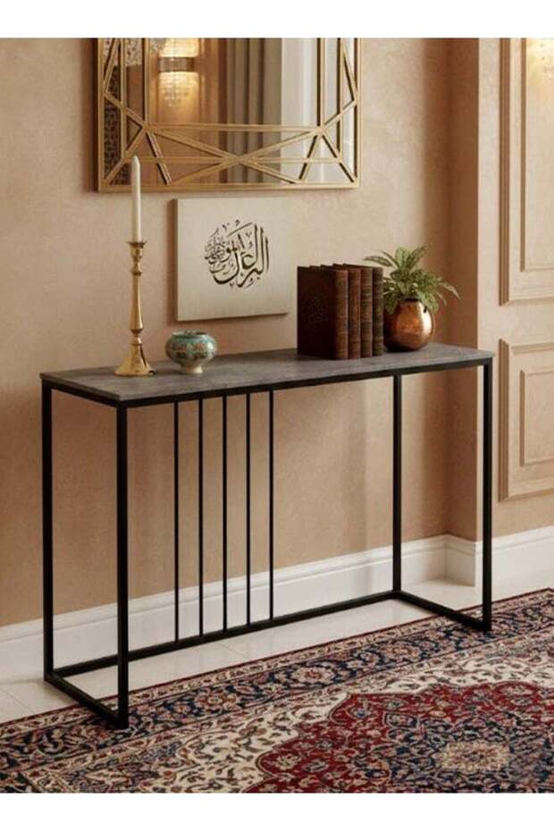 طاولة كونسول مستطيلة بإطار معدني 120x40x80 سم - 1