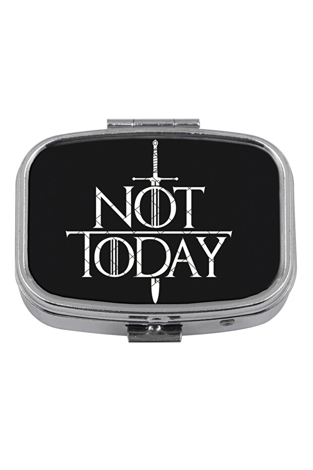 1 "Not Today" Pill Box Sword Pattern Pill Case Portable Travel Medicine Organizer TV Show Inspired .