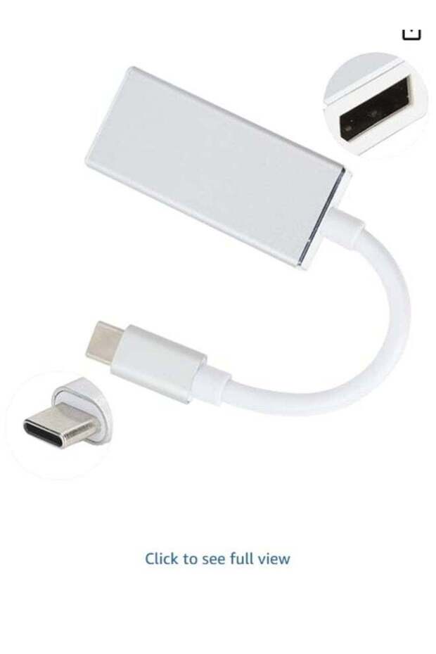 كابل محول USB-C إلى DisplayPort (DP) - طول قصير 25 سم - مخرج فيديو عالي السرعة بدقة 4K@60Hz