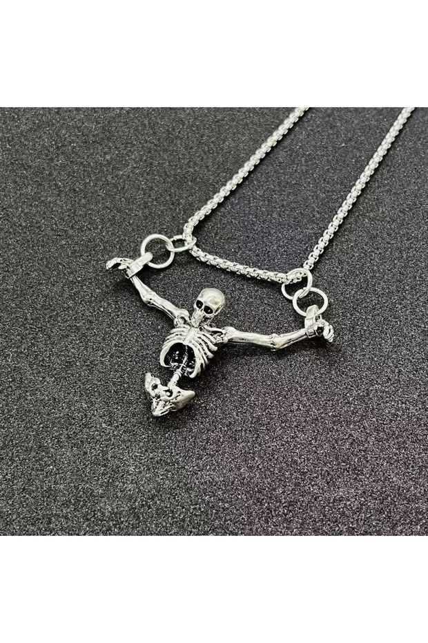 YC1670-1 Punk Style Punished Man Skull Pendant Necklace Men Vintage Creative Hip Hop Personalized Ne