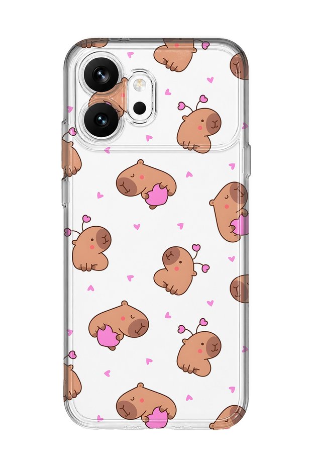Honor 600 Compatible Cute Capybara Patterned Transparent Phone Case