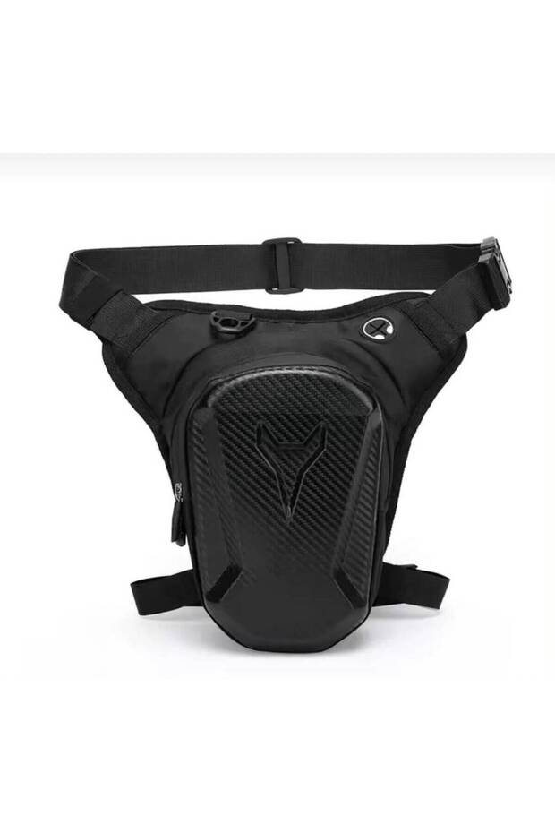 Black Biker Leg Bag Waterproof Hard-Protect Motorcycle Waist and Leg Bag