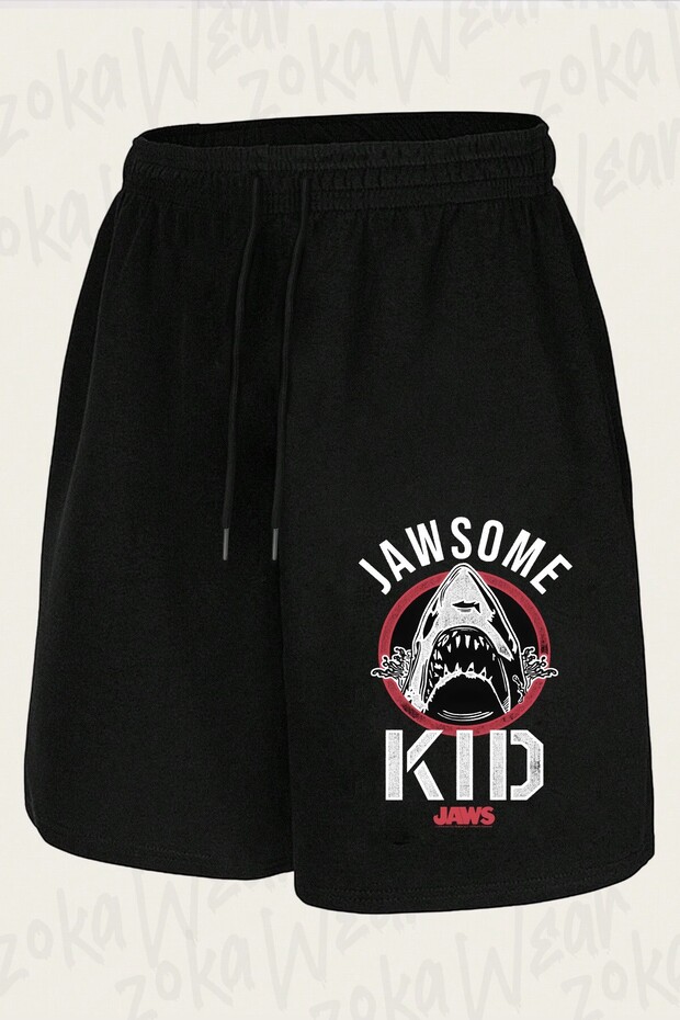 Unisex Jaws Jawsome Kid Shark Design Printed Shorts