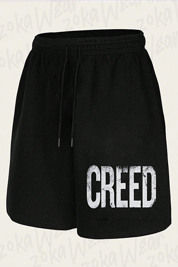 Unisex Creed Design Printed Shorts