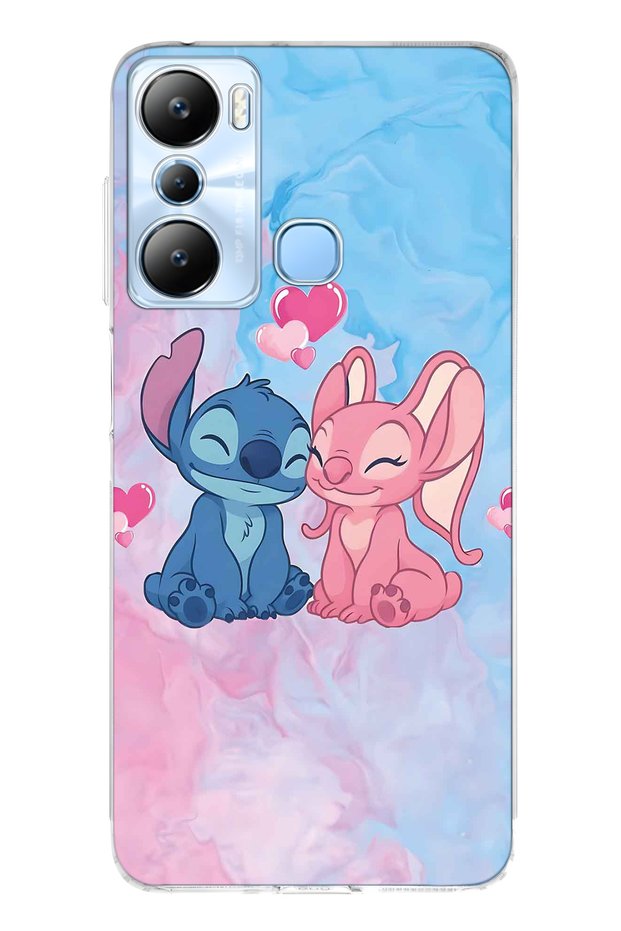 Infinix Hot 20I Compatible Stitch Angel Patterned Transparent Phone Case