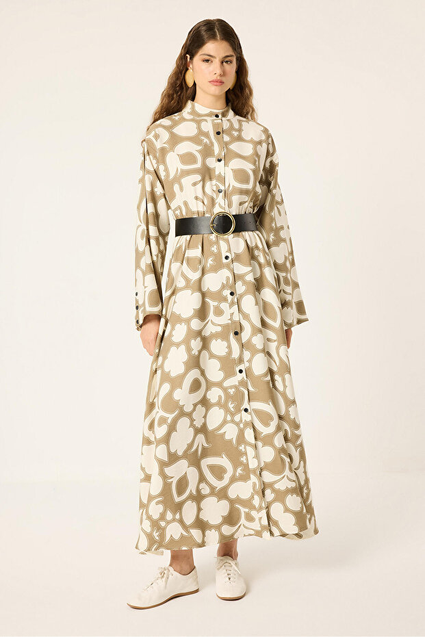 Patterned Poplin Dress