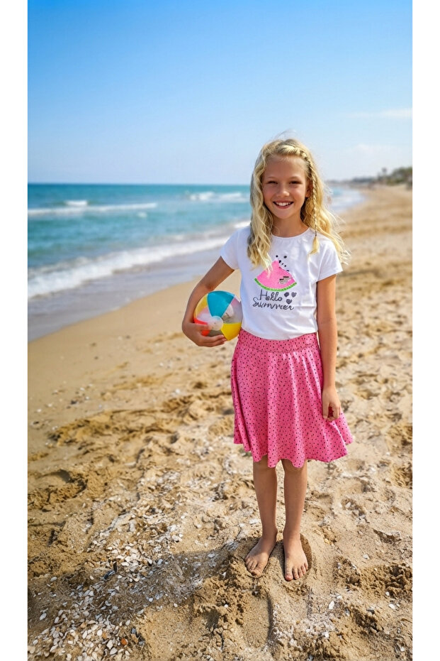 Girl's T-Shirt and Skirt Set