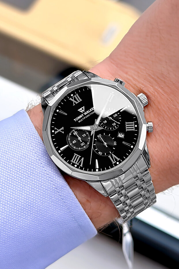 All Functions Working - Silver Color - Steel Band - Water Resistant - Men's Watch - with Special Box Tw2002C1