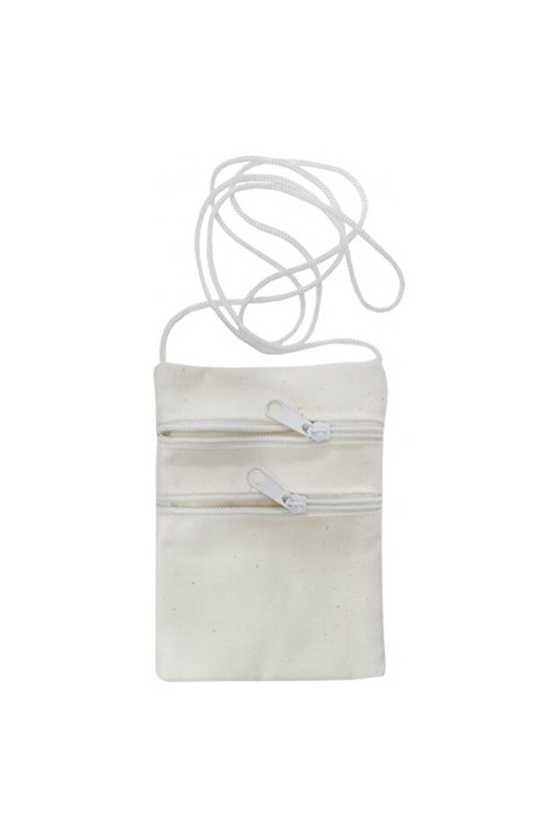 Neck Strap Money Pouch, Double Compartment, White Color, 2 Pieces, Money Wallet, for Hajj and Umrah