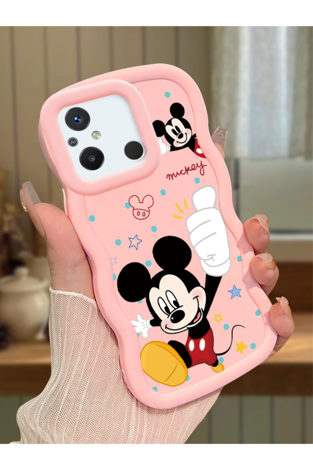 Redmi 12C Compatible Case Camera Protective Pink Silicone Couple Phone Case Cute Pattern