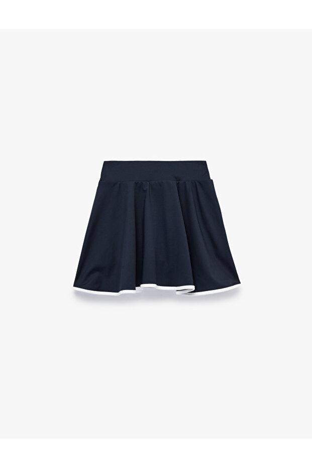 High Waist Comfortable Fit Interlock Ribbed Mini Sports Skirt with Shorts