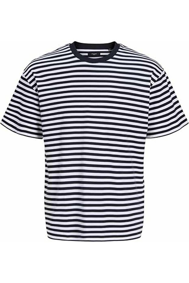 تي شيرت رجالي باللون الأزرق الداكن Jprblarush Ss Stripe Tee Smu