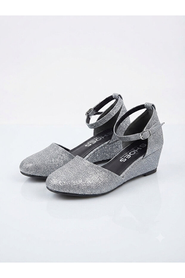 Modern Design Glitter Detailed Comfortable Women's Sandals with Wedge Heels