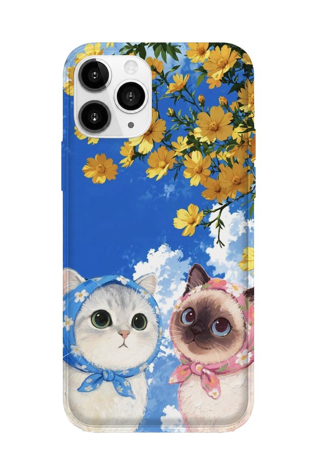 iPhone 11 Pro Max Compatible Printed Transparent Phone Case |   Collection: Kawaii Cat