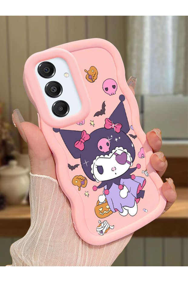 Samsung Galaxy A16 Compatible Case Camera Protector Pink Silicone Couple Phone Case Cartoon Pattern