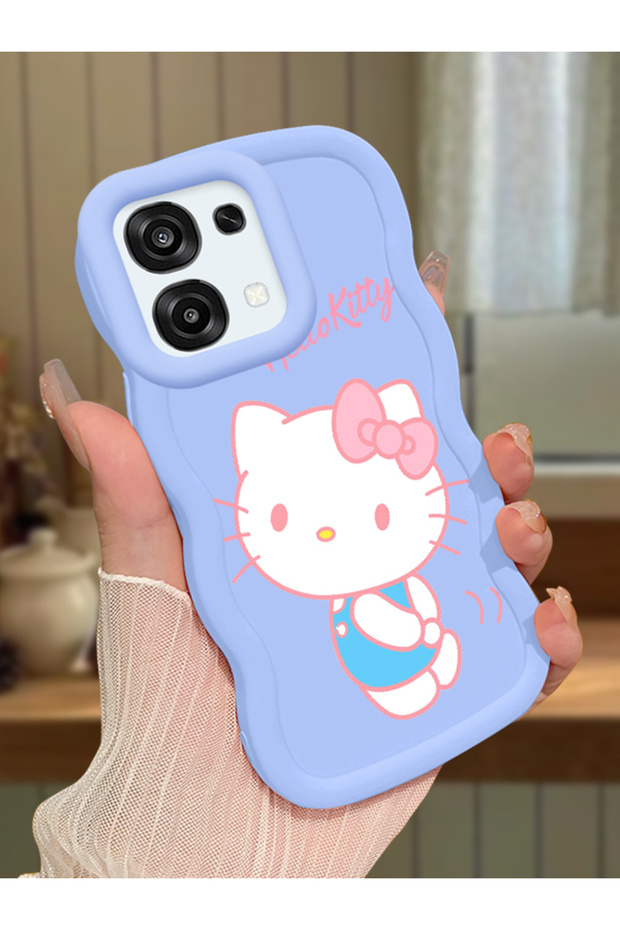 Oppo F31 5g Compatible Case Camera Protector Blue Silicone Couple Phone Case Kitty Pattern