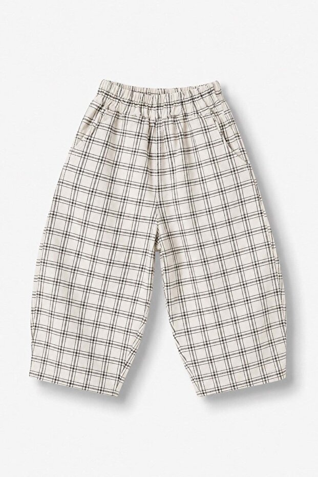 Unisex Children's Checkered Elastic Waist Balloon Pants