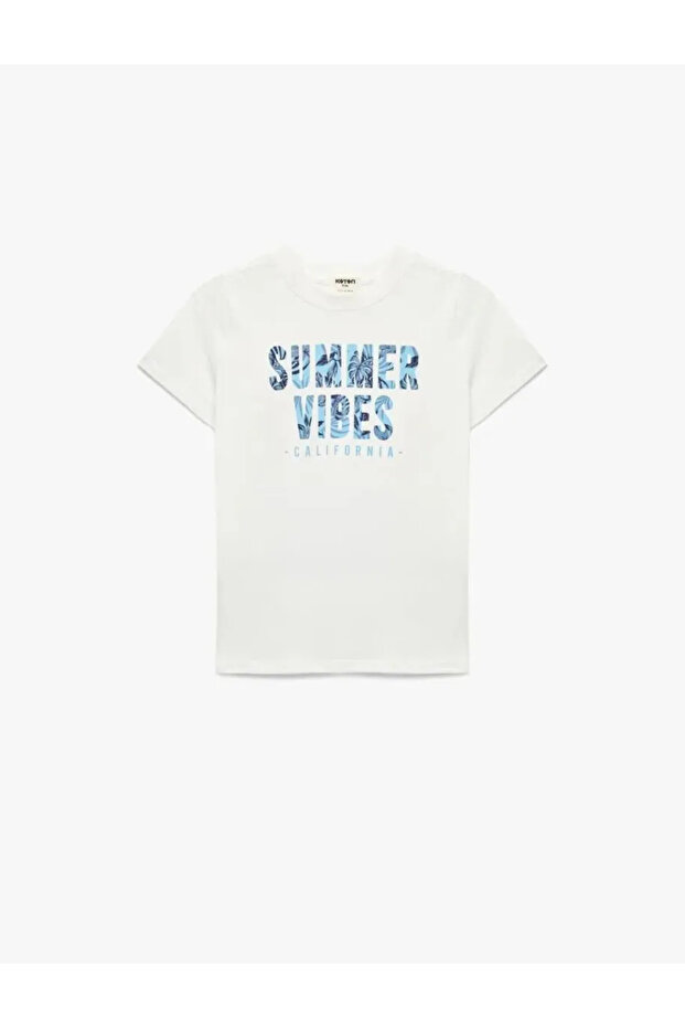 Printed Short Sleeve Crew Neck Cotton T-Shirt
