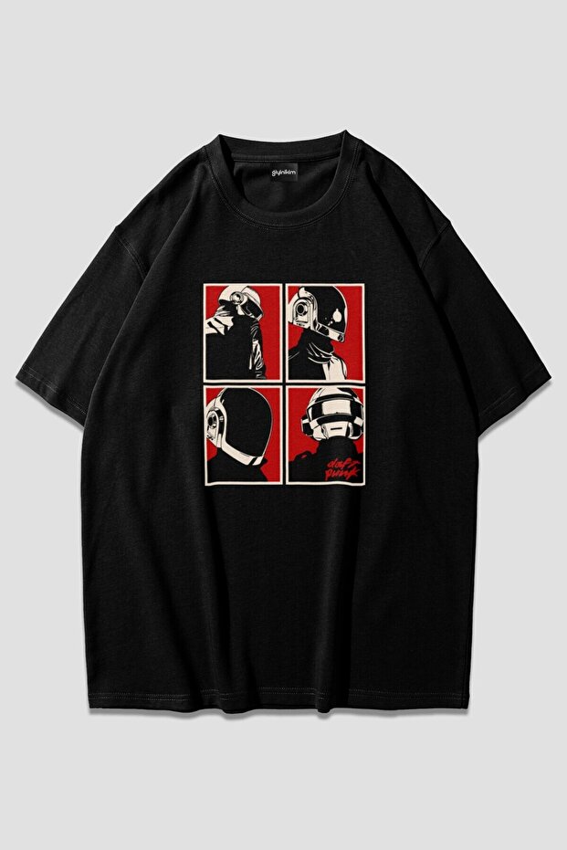 Daft Punk Black Oversize T-Shirt