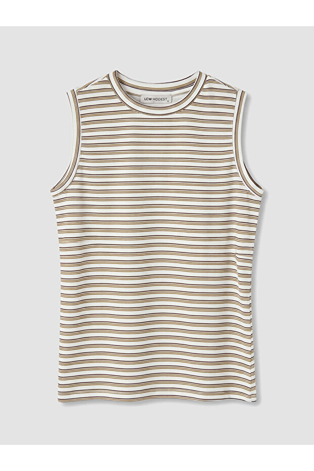 Lcw Modest Mixed Crew Neck Striped Women's Undershirt