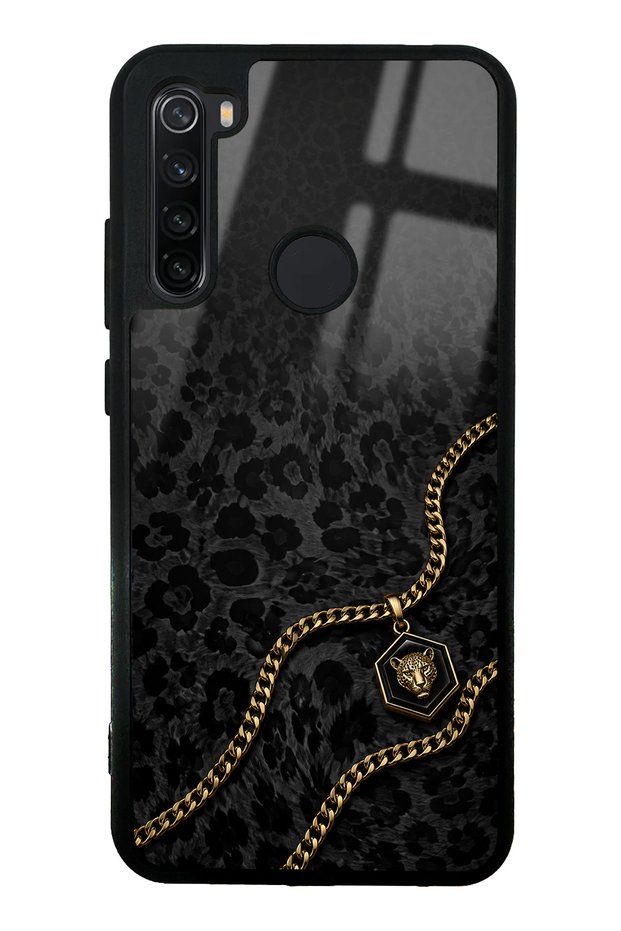 Xiaomi Redmi Note 8 Black Panther Gold Design Glossy Phone Case