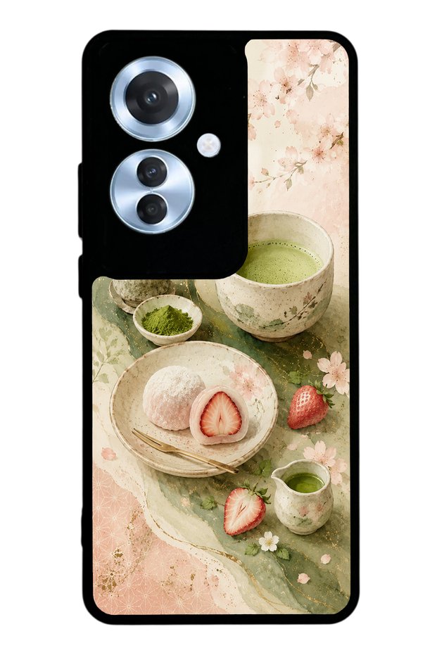 Oppo Reno 11F Sakura Matcha Mochi Design Glossy Phone Case