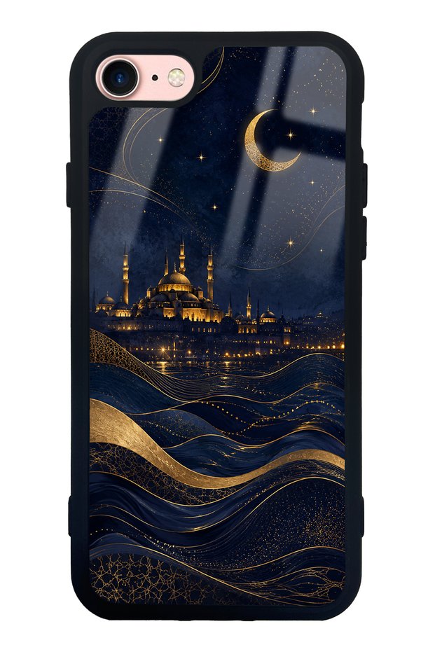 iPhone 7 Golden Crescent Bosphorus Design Glossy Phone Case