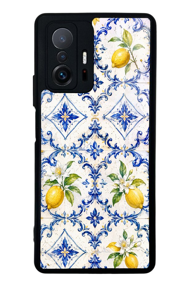 Xiaomi Mi 11t Glossy Phone Case with Sapphire Lemon Tiles Design