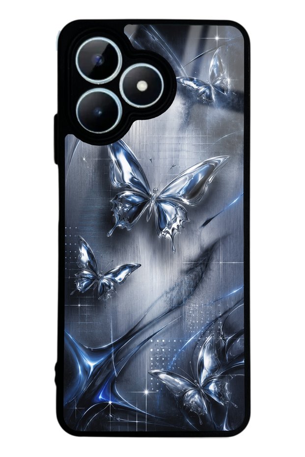 Realme Note 50 Midnight Chrome Butterfly Design Glossy Phone Case