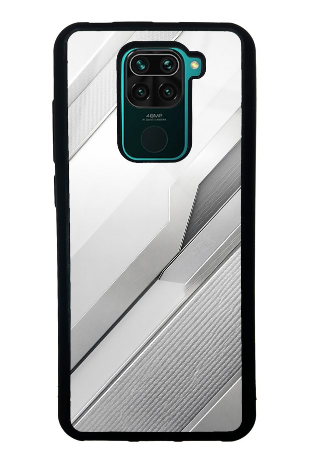 Xiaomi Redmi Note 9 Silver Titanium Edge Design Glossy Phone Case