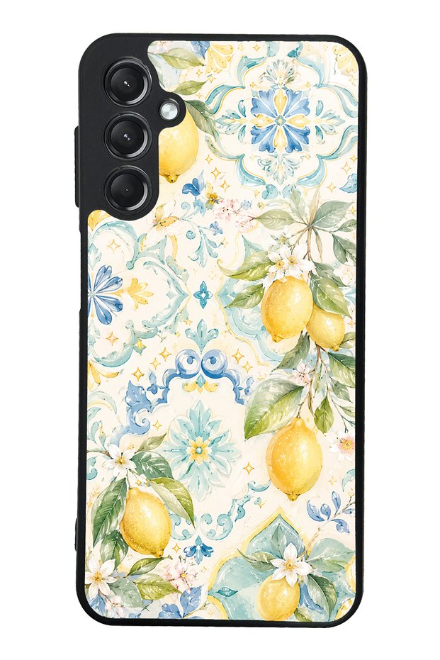 Samsung A24 Azure Lemon Garden Design Glossy Phone Case