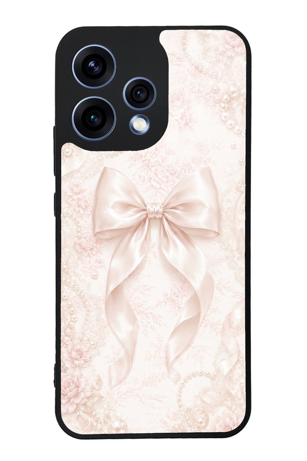 Oppo Reno 15 Blush Pearl Bow Design Glossy Phone Case