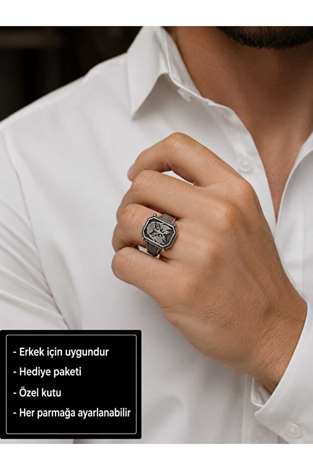 Imperial Eagle Adjustable Men's Ring Eagle Seal Adjustable Men's Ring