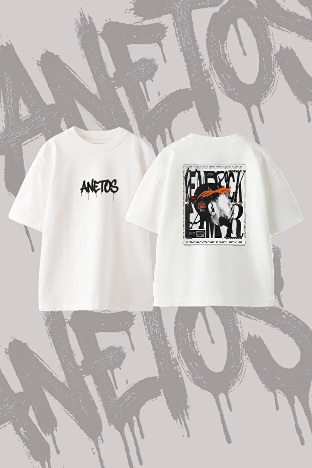 Kendrick Lamar Crown_2 Design Back Printed Cotton White Oversize T-Shirt
