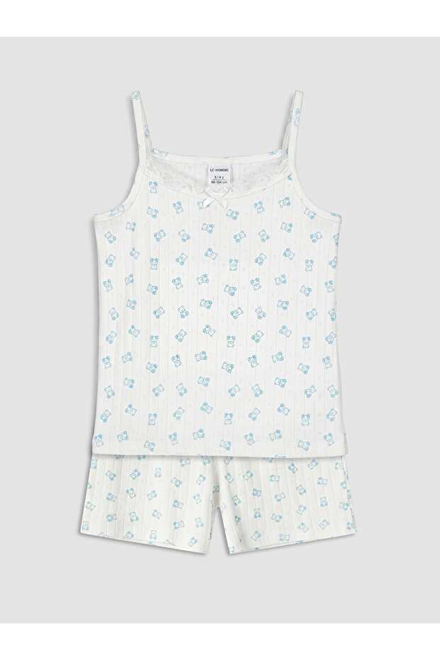 Vizyon New Season Girls' Shorts Pajama Set with Rope Straps