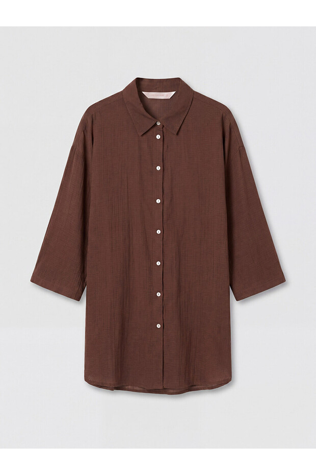 Two Mt Shop Quality Shirt Collar Women's Beach Dress