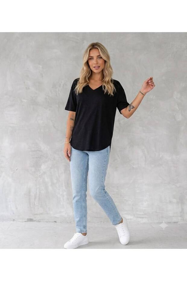 Women's Summer V-Neck Modal Fabric Cotton T-Shirt