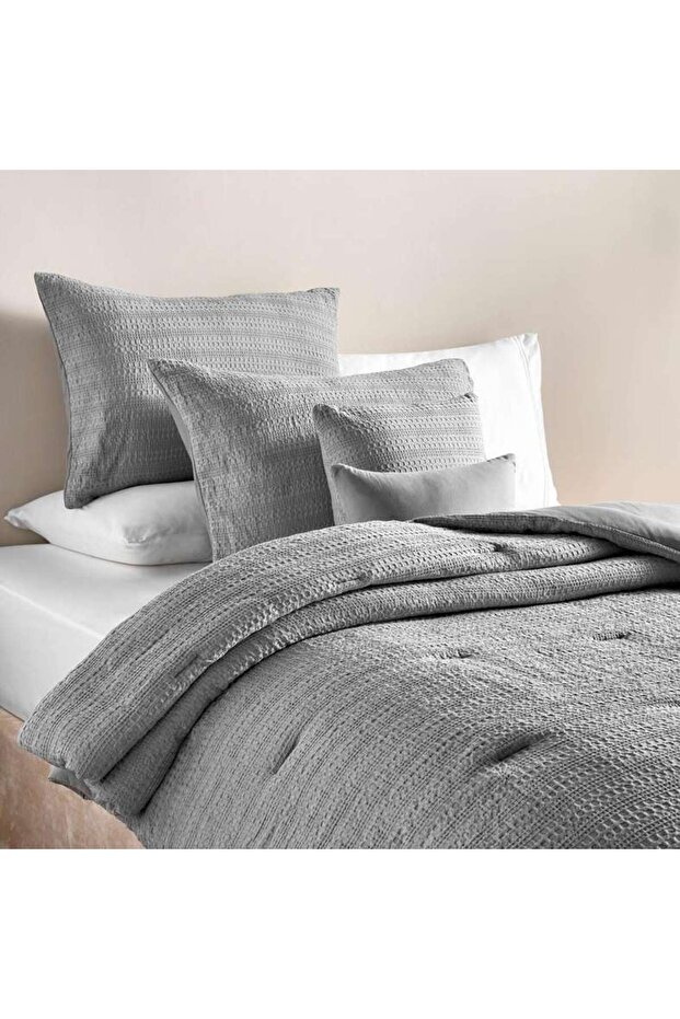 Danica 5-piece Waffle Full Comforter Set 160x220cm - Beige